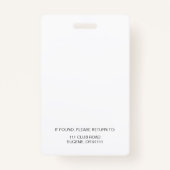 Zwart-wit ID-badge Badge (Achterkant)