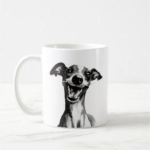 Zwart-wit Iggy   Cute Italiaanse Greyhound Koffiemok