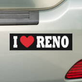 Zwart-wit Ik hou van Reno Bumpersticker (Op auto)