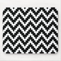 Zwart-wit Ika Zigzag Geometric Pattern