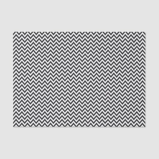 Zwart-wit Ika Zigzag Geometric Pattern Tissuepapier (Voorkant)