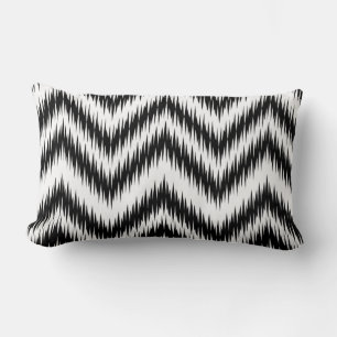 ZWART-WIT IKAT CHEVRON PATROONKUSSEN KUSSEN