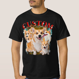 Zwart-wit illegale kopie Vintage Huisdieren Honden T-shirt