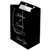 Zwart & Wit in Elegantie: Bruiloft Medium Cadeauzakje (Achterkant Gekanteld)