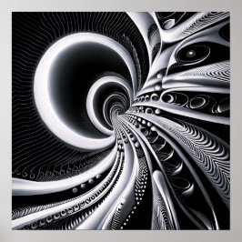 Zwart & wit in het wormgat poster