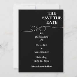 Zwart-wit Infinity Sla de datum op Save The Date