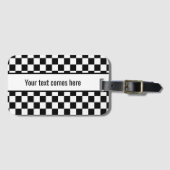 Zwart-wit ingecheckt bagagelabel (Voorkant (horizontaal))