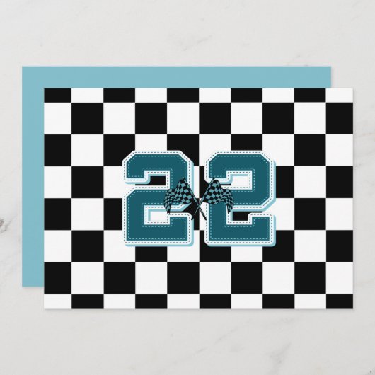 Zwart-wit ingecheckt, vlag kaart (Voorkant / Achterkant)