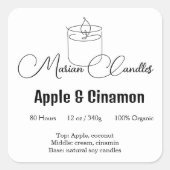 Zwart & wit Ingrediënten Kaars Label (Voorkant)