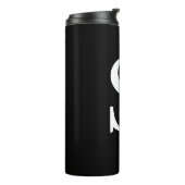 Zwart-wit Initiaal Letter Monogrammed Plain Thermosbeker (Gedraaid links)