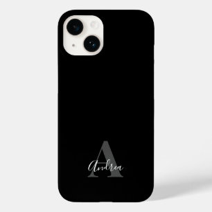 Zwart-wit   Initiaal Monogram Gepersonaliseerde na Case-Mate iPhone 14 Hoesje
