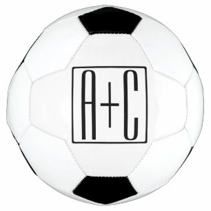 Zwart & Wit Initialen voor koppels Voetbal