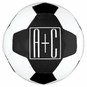 Zwart-wit Initialen voor paren Voetbal