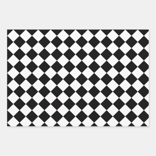 Zwart-wit inpakpapier Flat Sheet Set van 3 (Voorkant 3)