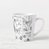 zwart-wit insectentekening latte mok (Rechts)