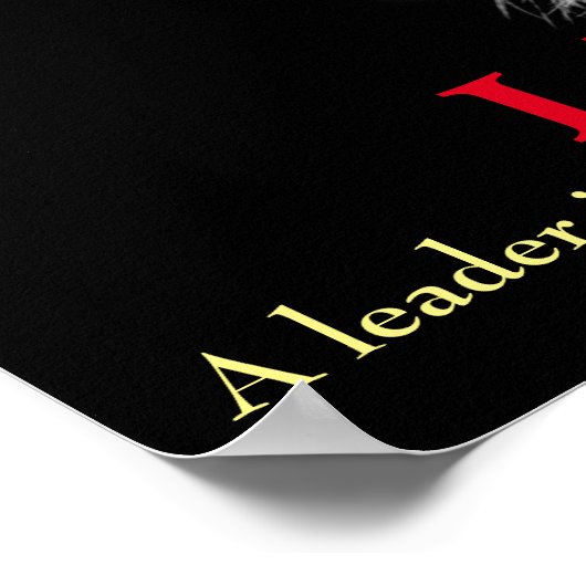 Zwart-wit Inspirerend leiderschap Lion Square Poster (Hoek)