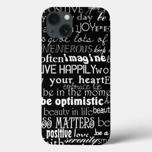 Zwart Wit Inspirerend Woorden iPhone 13 Hoesje