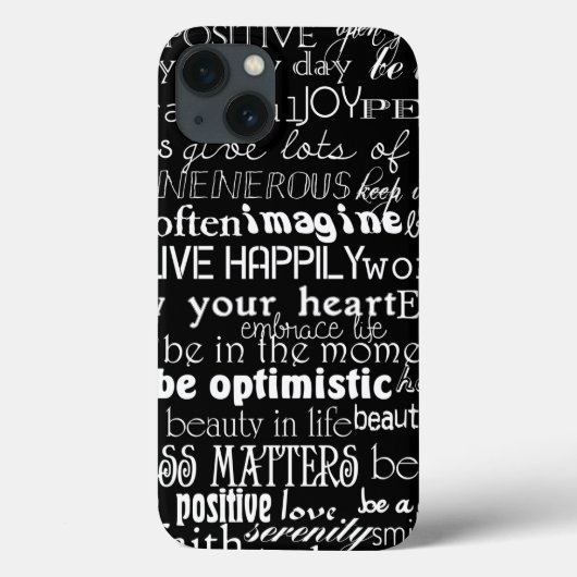 Zwart Wit Inspirerend Woorden Case-Mate iPhone Case (Achterkant)