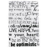 Zwart Wit Inspirerend Woorden Kerst Medium Cadeauzakje (Voorkant)