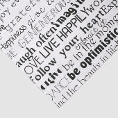 Zwart Wit Inspirerend Woorden Tissuepapier (Detail)