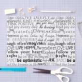 Zwart Wit Inspirerend Woorden Tissuepapier (Craft)