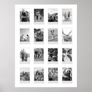 Zwart-wit Instant Film 16 Fotocollage Poster