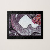 Zwart-wit Interraciaal koppel knuffelen kunstwerk Legpuzzel (Horizontaal)