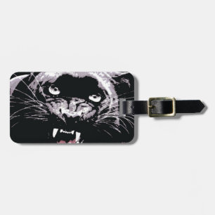 Zwart & Wit Jaguar Ogen Bagagelabel