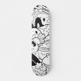 Zwart-wit Japans werkstation Skateboard