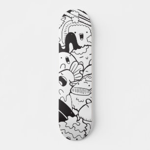 Zwart-wit Japans werkstation Skateboard