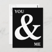 Zwart-wit Jij en ik Ampersand Briefkaart (Voorkant / Achterkant)