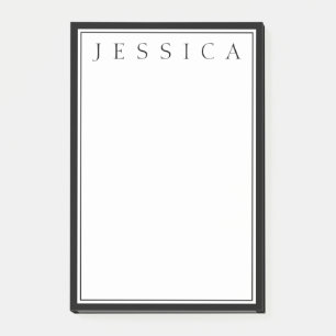 Zwart & Wit JOUW NAAM Post-it® Notes