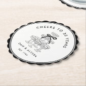 Zwart-wit  Jubileum Kartonnen Onderzetters (Gekanteld)