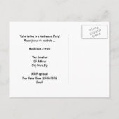 Zwart-wit jubileumfeest uitnodiging postkaarten (Achterkant)