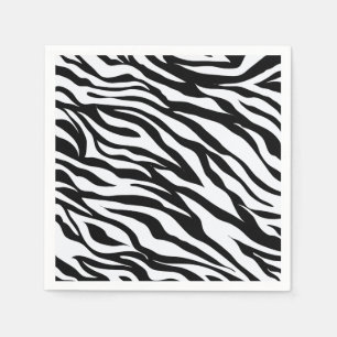 Zwart-wit Jungle Zebra Patroon Print Servet