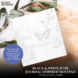 Zwart & Wit Junk Journal Geïnspireerd Notitieblok