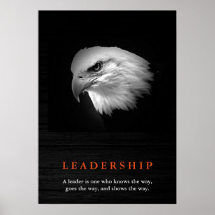 Zwart Wit Kaal Eagle Leiderschap Poster