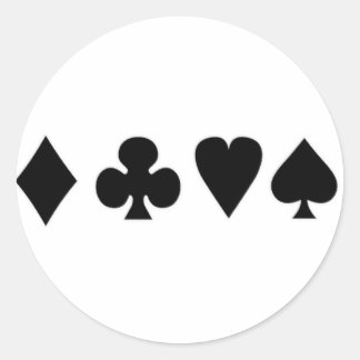 Zwart & Wit Kaart Kostuums Ronde Sticker