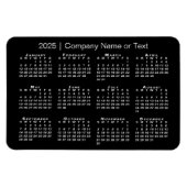 Zwart-wit kalender 2025 met aangepaste tekst magneet (Horizontaal)