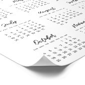Zwart-wit kalender 2025 poster (Hoek)