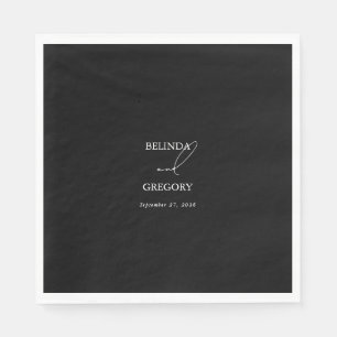 Zwart & Wit Kalligrafie Handtekening Script Bruilo Servet