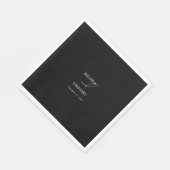 Zwart & Wit Kalligrafie Handtekening Script Bruilo Servet (Hoek)