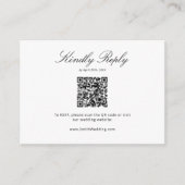 Zwart-wit kalligrafie moderne QR-code Informatiekaartje (Voorkant)