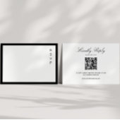 Zwart-wit kalligrafie moderne QR-code Informatiekaartje