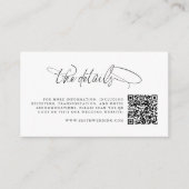 Zwart-wit kalligrafie QR-code De details Informatiekaartje (Voorkant)