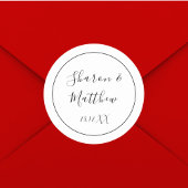 Zwart-wit kalligrafie Script bruiloft gunst Ronde Sticker