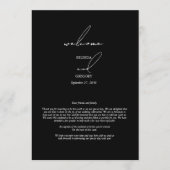 Zwart & Wit Kalligrafie Script Huwelijksreis Programma (Voorkant)