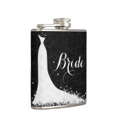 Zwart Wit Kant Bruiloft Jurk Bruid Heupfles (Rechts)