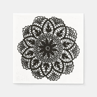 Zwart-wit  kant Doily Napkin Servet