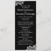 Zwart-wit kant huwelijksprogramma programma (Voorkant)